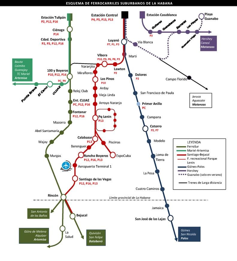 Havana tur cu autobuzul hartă