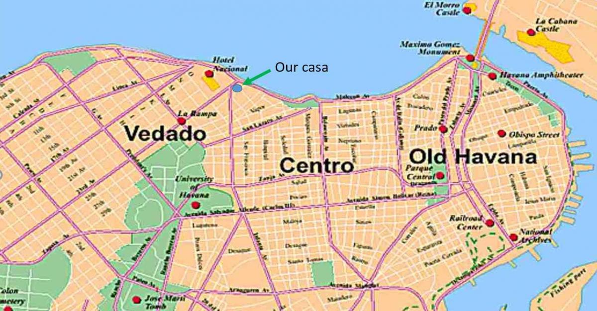 harta Havana cartiere