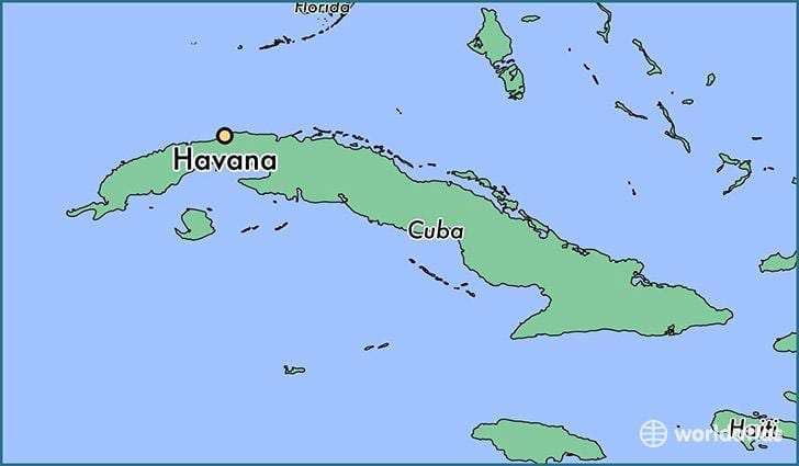 Havana, Cuba pe harta