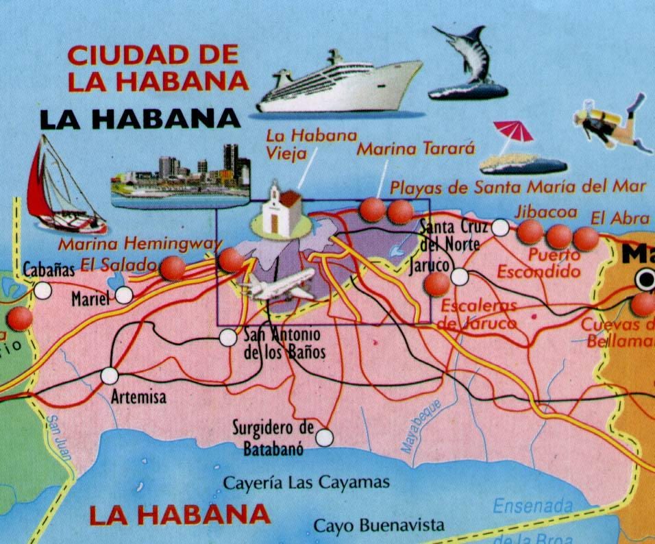 harta Havana plaje