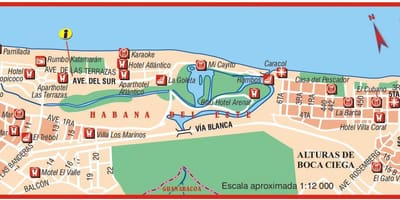 Harta playa del este în Cuba
